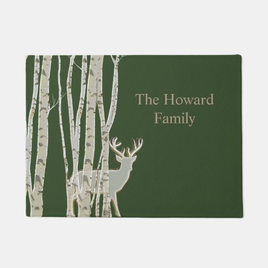 Paillasson Birch Trees avec Deer Custom Door Mat (Devant)