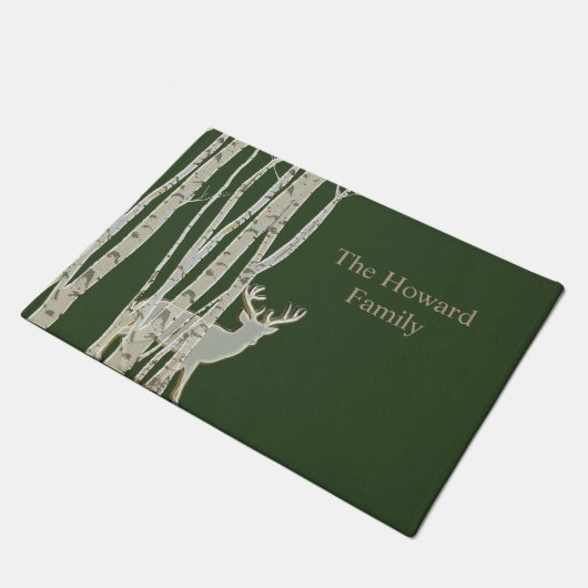 Paillasson Birch Trees avec Deer Custom Door Mat (Incliné)