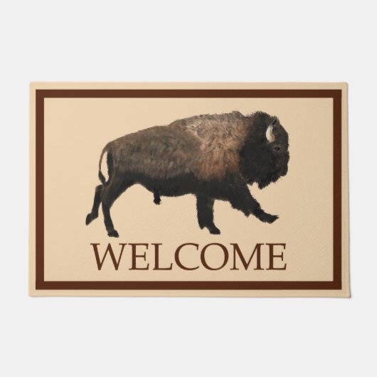Paillasson Bison de Galloping - Bienvenue (Devant)