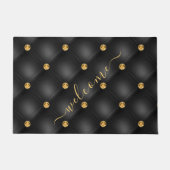 Paillasson Black and Gold Diamond Tufmat Texte Bienvenue (Devant)