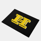 Paillasson Black and Gold School Pride Color Style Monogram (Incliné)