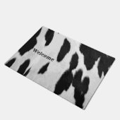 Paillasson Black and White Holstein Cowhal Look Welcome (Incliné)