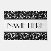 Paillasson Black And White Music Motif Ajouter Votre Nom (Devant)