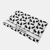 Paillasson Black And White Pattern Of Bunnies With A Name (Incliné)