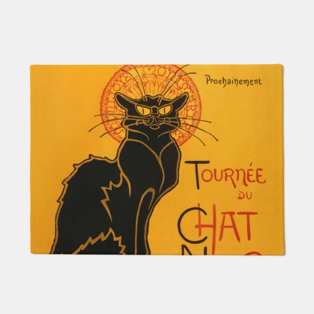 Paillasson Black Cat Vintage Halloween Steinlen Poster (Devant)