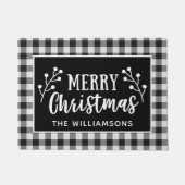 Paillasson Black Check Joyeux Noël Ferme Porte (Devant)