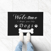 Black Doormat Bienvenue J'Espère Que Vous Aimez Le