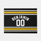 Paillasson Black Gold Football Jersey Nom personnalisé Numéro (Devant)