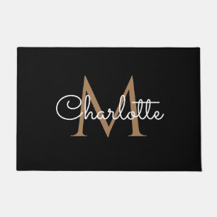 Paillasson Black Gold Monogram Elegant