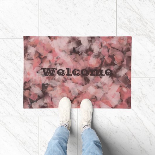 Paillasson Black Gray Pink White Modern Geometric Abstract (Intérieur)