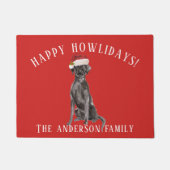 Paillasson Black Lab Dog Joyeux Howlidays Noël (Devant)