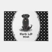 Paillasson Black Lab Mom (Labrador Retriever Mom) mignonne ch (Devant)