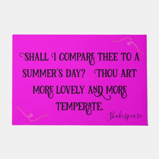 Paillasson Black on Hot Rose Shakespeare Dois-Je Comparer.. | (Devant)