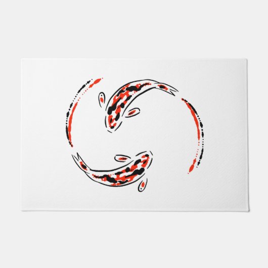 Paillasson Black & Red Japanese Koi Fish Artistic (Devant)