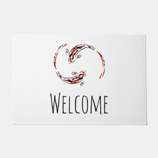 Paillasson Black & Red Japanese Koi Fish Artistic (Devant)