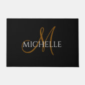 Paillasson  black &white monogram initial custom name (Devant)