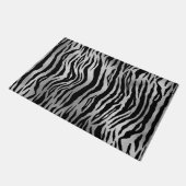 Paillasson Black Zebra Stripes Poster de animal argent luxe (Incliné)