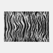 Paillasson Black Zebra Stripes Poster de animal argent luxe (Devant)