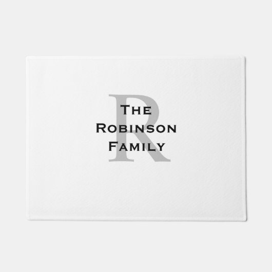 Paillasson Blanc et noir monogrammé (Devant)
