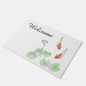 Paillasson Blanc Koi Pond personnalisé (Incliné)
