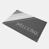 Paillasson Blanc moderne sur Monogramme gris (Incliné)