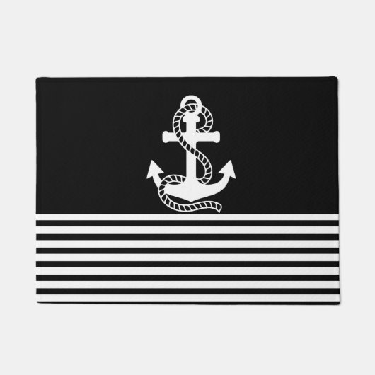 Paillasson Blancs noirs et Ancres blanches (Devant)