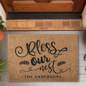 Paillasson Bless Our Nest personnalisé Faux Burlap Doormat