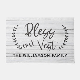 Paillasson Bless Our Nest Russe Farmhouse Laurel Nom de famil