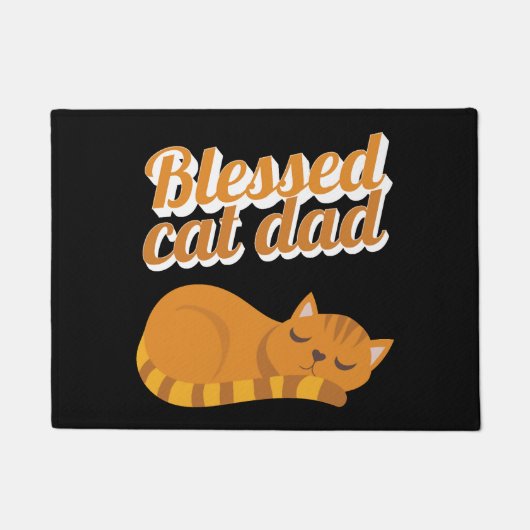 Paillasson Blessé Drôle Chat Papa Orange Tabby Chat Feline (Devant)
