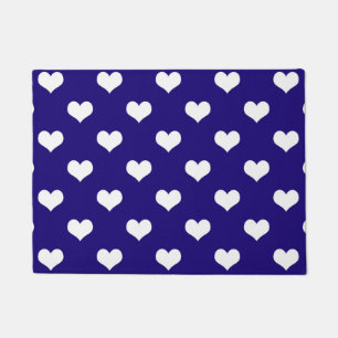 Paillasson Bleu Blanc amour Coeur Motif Design