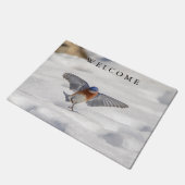 Paillasson Bleu bleu oriental dansant dans la neige (Incliné)