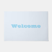 Paillasson Bleu doux blanc pastel couleur uni (Devant)