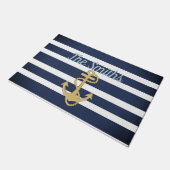 Paillasson Bleu et Ancre or Nautique (Incliné)