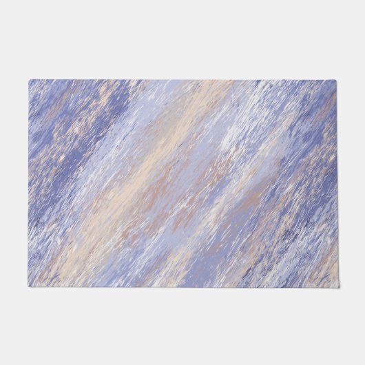 Paillasson Bleu et beige Abstrait et embrouillé (Devant)
