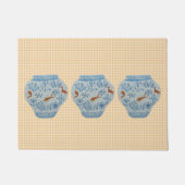 Paillasson Bleu et blanc Ginger Jar Doormat Rug (Devant)