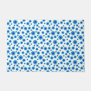 Paillasson Bleu Floral Repeating Daisy Motif