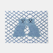 Paillasson Bleu Ginger Jars Staffordshire Chiens mat (Devant)