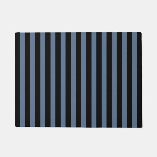 Paillasson Bleu gris et noir rayures (Devant)