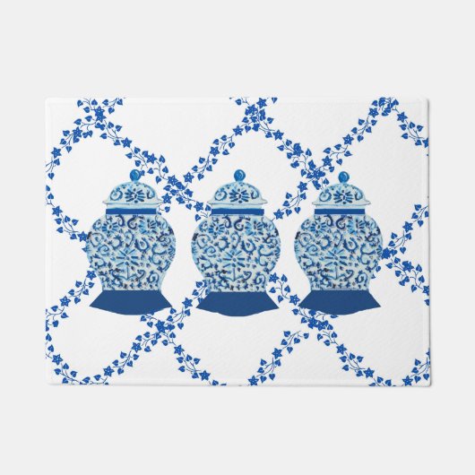 Paillasson Bleu Ivy Ginger Jar Jars Jeter Oreiller (Devant)