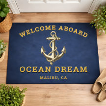 Bleu marine personnalisé Bienvenue à bord Nom du b