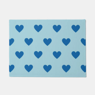 Paillasson Bleu mignon simple Motif de coeur