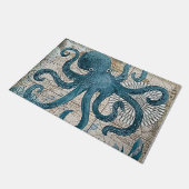 Paillasson Bleu Octopus Carte Vintage Compass Bain Mat (Incliné)