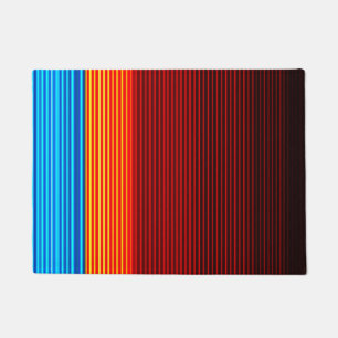 Paillasson Bleu orange jaune rouge noir rayures