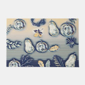 Paillasson bleu poussiéreux automne citrouille (Devant)