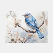 Paillasson Bleu printanier dans l'arbre florissant (Devant)