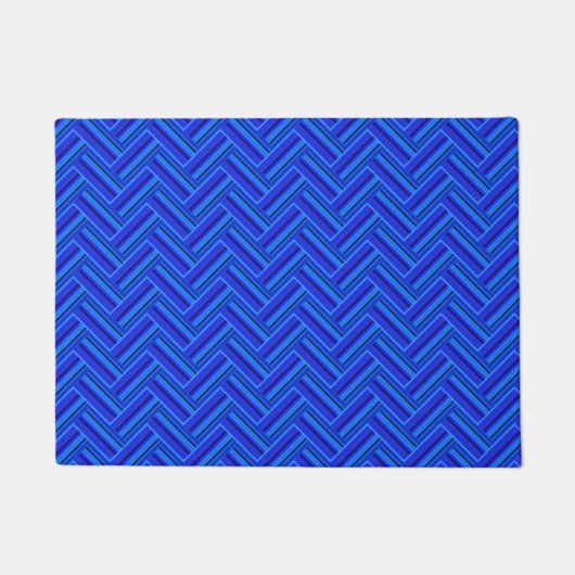 Paillasson Bleu rayures double motif (Devant)