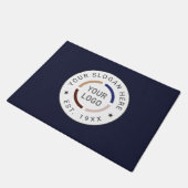 Paillasson Bleu rond logo personnalisé marque d'entreprise (Incliné)
