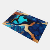 Paillasson Bleu tendance en or faux marbre (Incliné)