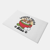 Paillasson Bliss de cacao d'hiver - Chien mignon en mode Mug (Incliné)