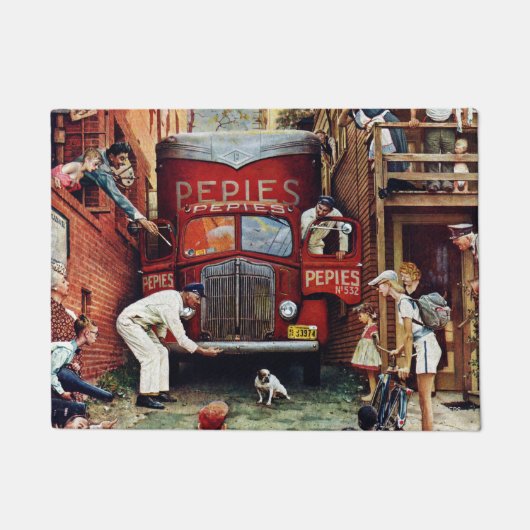 Paillasson Bloc routier par Norman Rockwell (Devant)